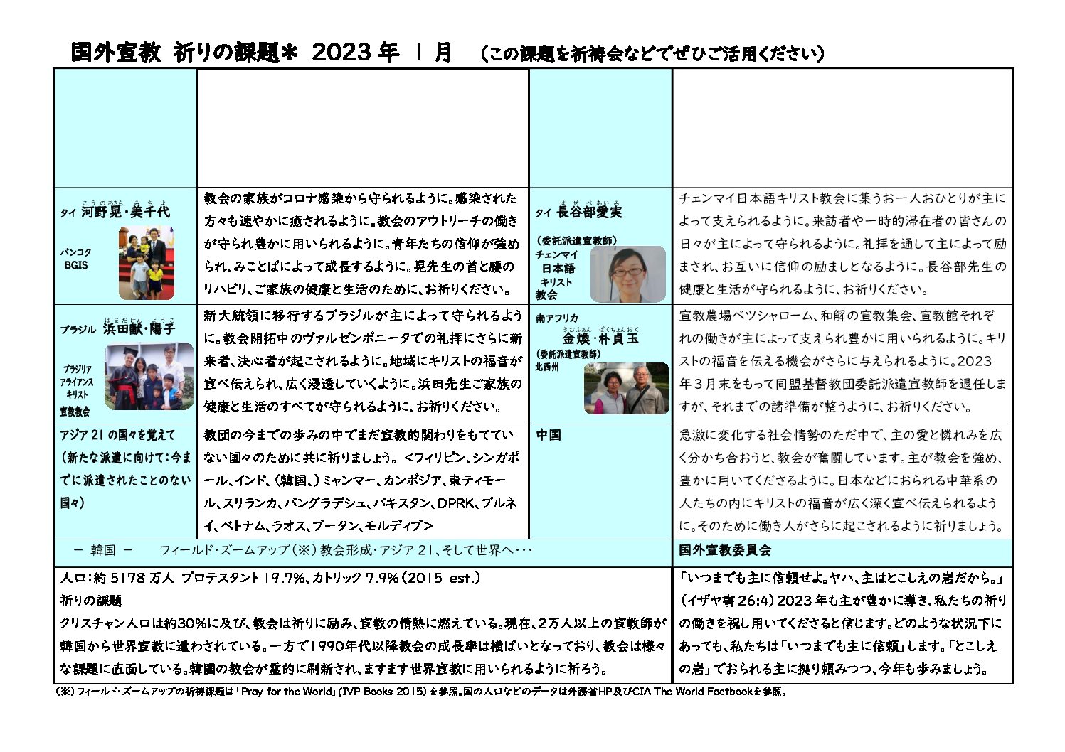 日本同盟基督教団　国外宣教委員会
