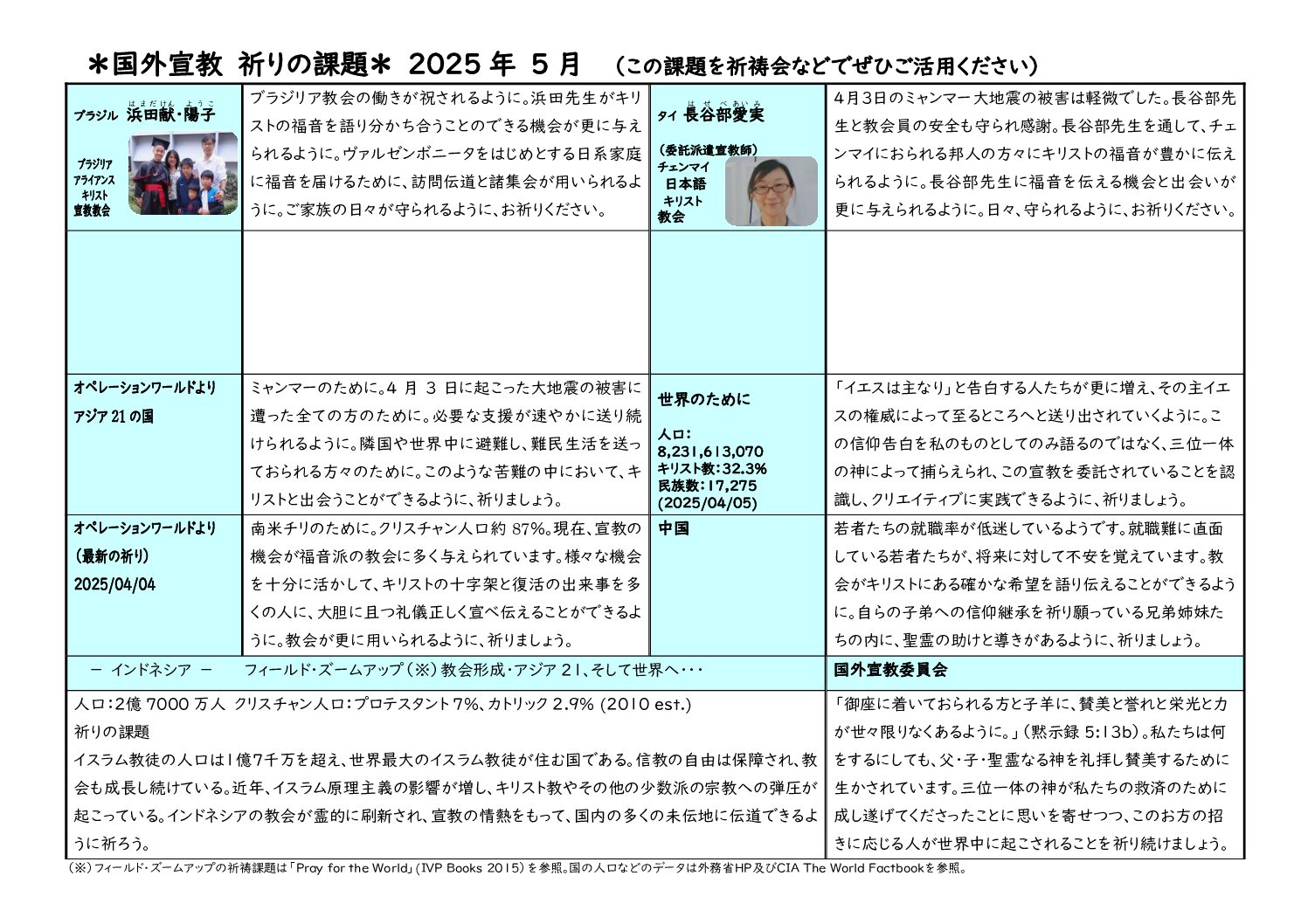 日本同盟基督教団　国外宣教委員会
